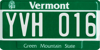 VT license plate YVH016