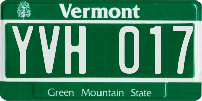VT license plate YVH017