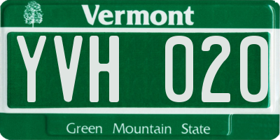 VT license plate YVH020