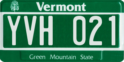 VT license plate YVH021