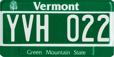 VT license plate YVH022