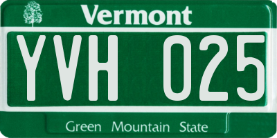 VT license plate YVH025