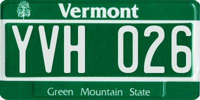 VT license plate YVH026