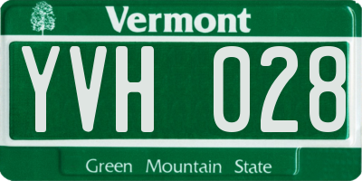 VT license plate YVH028