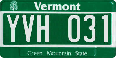 VT license plate YVH031