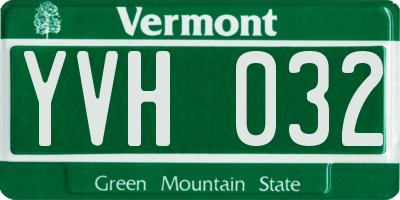 VT license plate YVH032