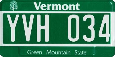 VT license plate YVH034