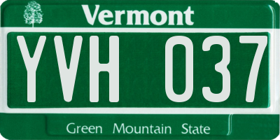 VT license plate YVH037