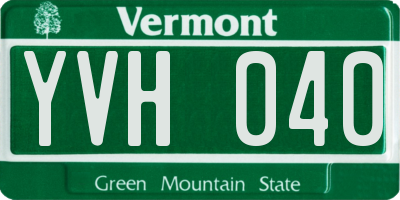 VT license plate YVH040