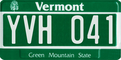 VT license plate YVH041