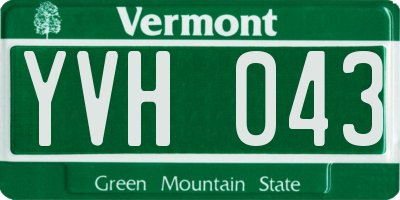 VT license plate YVH043