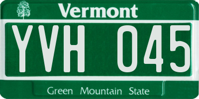 VT license plate YVH045