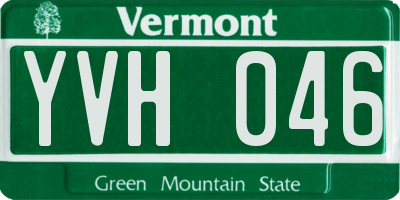 VT license plate YVH046