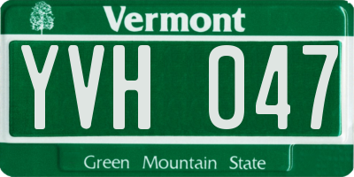 VT license plate YVH047