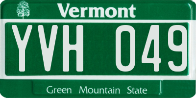 VT license plate YVH049