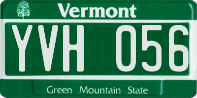 VT license plate YVH056