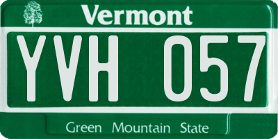 VT license plate YVH057