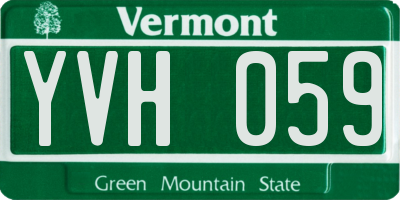 VT license plate YVH059