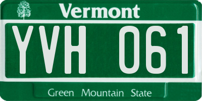 VT license plate YVH061