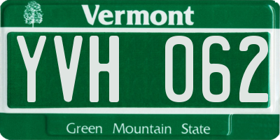 VT license plate YVH062