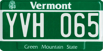 VT license plate YVH065