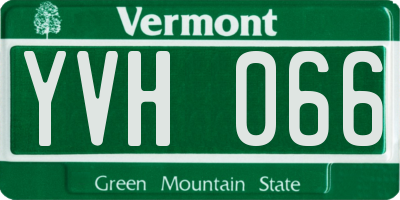 VT license plate YVH066