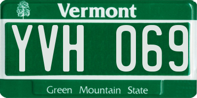 VT license plate YVH069