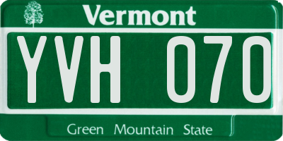 VT license plate YVH070