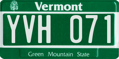 VT license plate YVH071