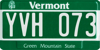 VT license plate YVH073