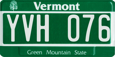 VT license plate YVH076