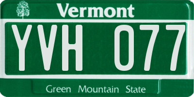 VT license plate YVH077