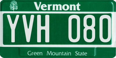 VT license plate YVH080