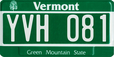 VT license plate YVH081