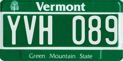 VT license plate YVH089