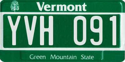 VT license plate YVH091