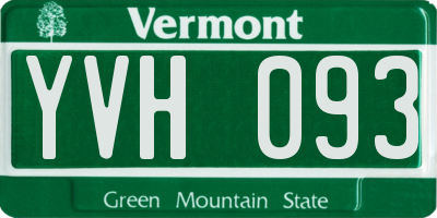 VT license plate YVH093