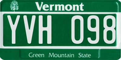 VT license plate YVH098