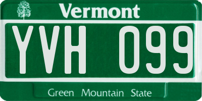 VT license plate YVH099