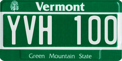 VT license plate YVH100