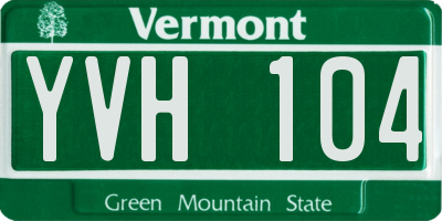 VT license plate YVH104