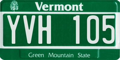VT license plate YVH105
