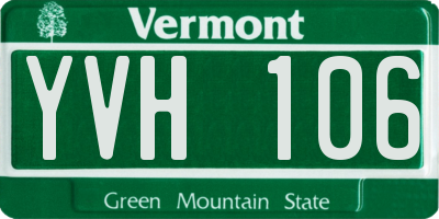 VT license plate YVH106