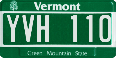 VT license plate YVH110