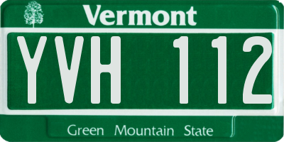 VT license plate YVH112