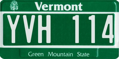 VT license plate YVH114