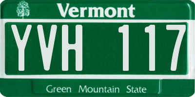 VT license plate YVH117