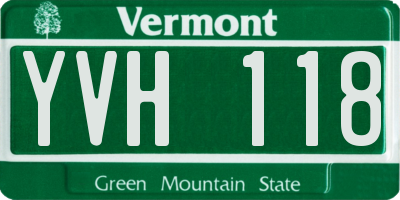 VT license plate YVH118