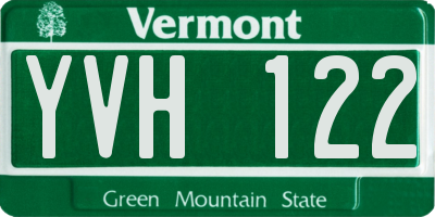 VT license plate YVH122