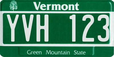 VT license plate YVH123